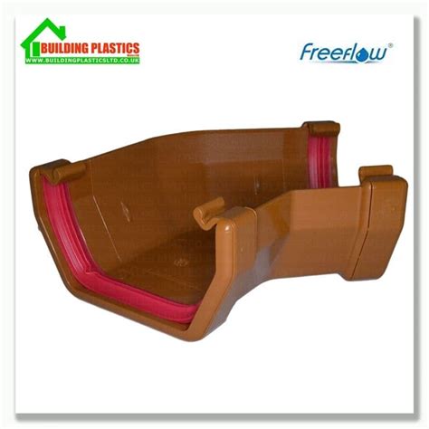 135 Degree Angle 114mm Square Line Gutter Caramel Freeflow Building