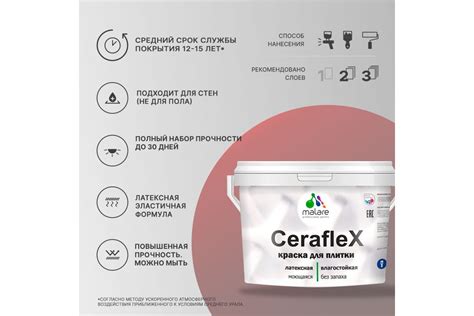Латексная краска MALARE Ceraflex для кафельной и керамической плитки ...