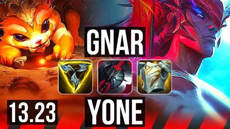 GNAR Vs YONE TOP Comeback Rank 7 Gnar BR Challenger 13 23