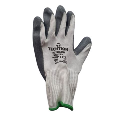 Grey And White Techtion Nitrilon Cut Resistant Gloves Size 9 Inch L