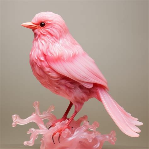 Sculpture D Oiseau En Porcelaine Rose Hyperr Aliste Au Design D