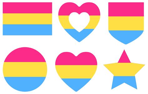 Pansexual Pride Flag In Shape Set Lgbt Flag In Shape Set 25863351 Png