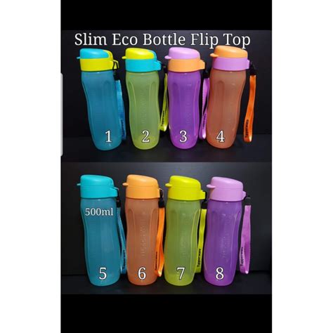 Tupperware Slim Eco Bottle 500ml Flip Top Shopee Singapore