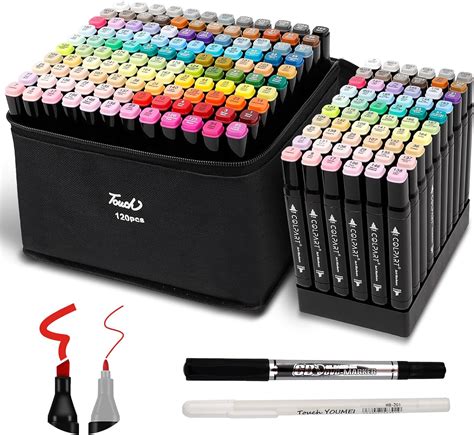 Colpart Dual Tip Alcohol Marker Pens For Drawing 120 Color Permanent