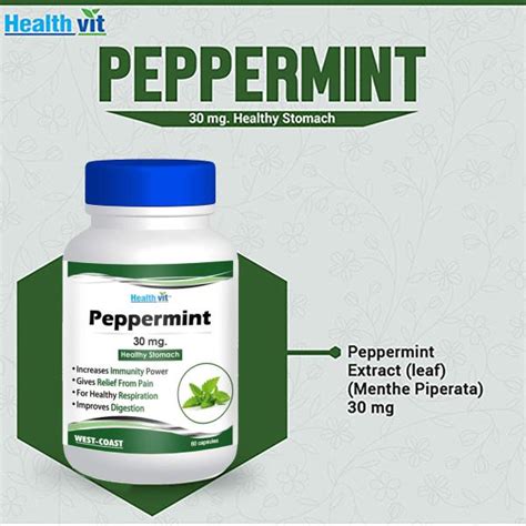 Healthvit Peppermint 30mg Healthy Stomach Supplement 60 Capsules - JioMart