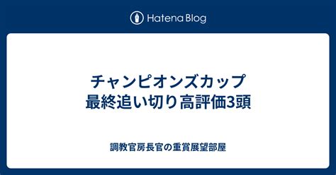 チャンピオンズカップ 最終追い切り高評価3頭 調教官房長官の重賞展望部屋