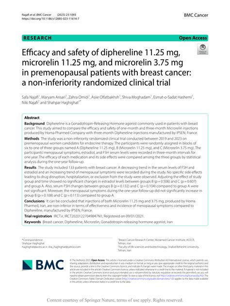 (PDF) Efficacy and safety of diphereline 11.25 mg, microrelin 11.25 mg ...