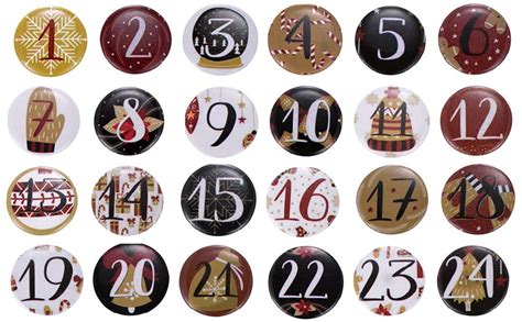 Lot Calendrier De L Avent Sacs De Tissus Poches Jute Avec Badges