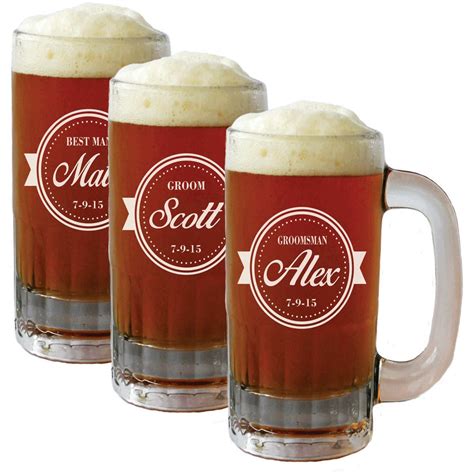 Personalized Beer Mug Glasses Beer Mugs Groomsmen T Beer