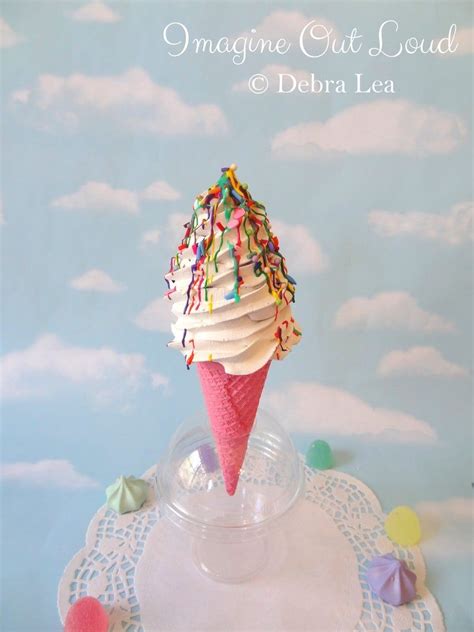 Fake Ice Cream Faux Vanilla Swirl With Rainbow Drizzle And Etsy Ice