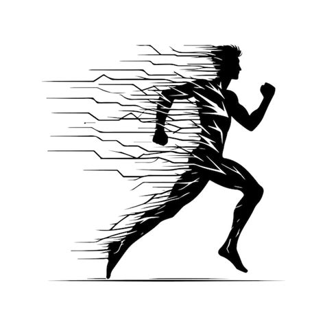 Un hombre corriendo con una silueta de enorme potencia Diseño vectorial