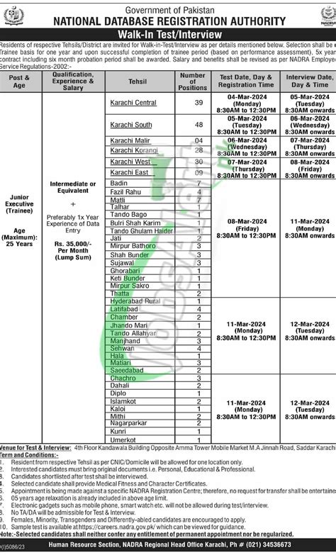 NADRA Jobs 2025 In Pakistan Latest Vacancies Application Form