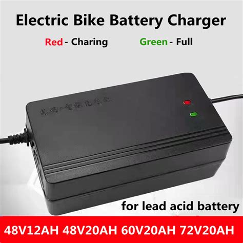 48V 20AH Charger Baterai Aki Motor Elektrik Skuter Elektrik Pengisi