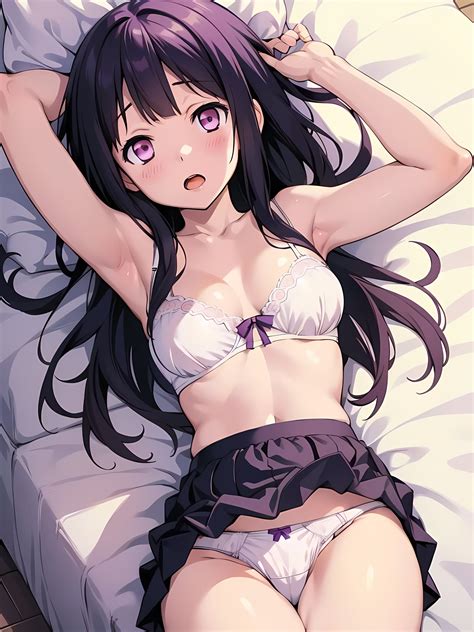 Rule 34 Ai Generated Black Hair Bra Chitanda Eru Hyouka Kslgsnb Long Hair Medium Breasts On