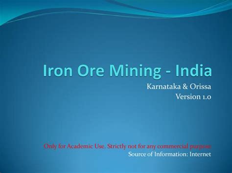 Iron Ore Mining India Ppt