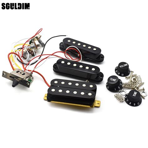 Ssh Electric Guitar Pickup Wiring Harness Prewired 5 Way Switch 2t1v Sss Pickup For St Electric