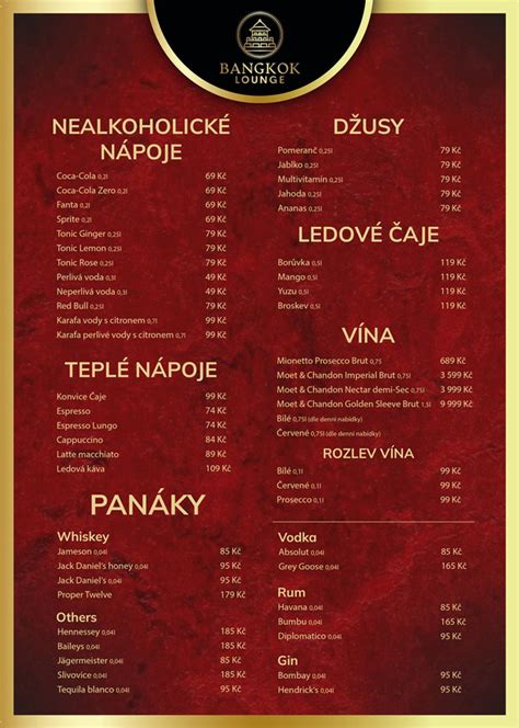 Menu | Bangkok Lounge