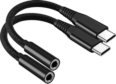 2x USB C Naar 3 5mm Jack Adapter Audiojack Naar USB C Audiojack 3 5