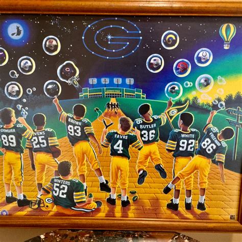 Nfl Green Bay Packers Vintage 1997 Framed 22x18 Poster Print Etsy