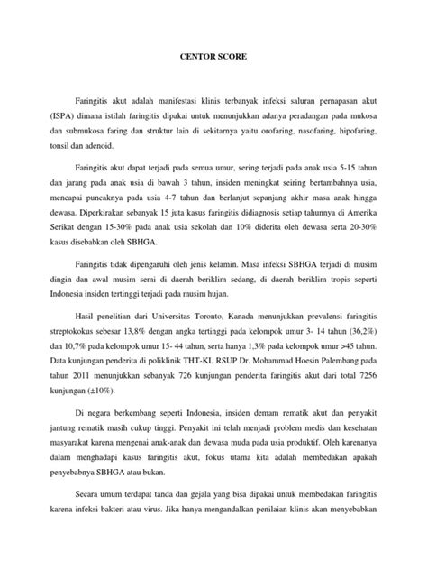 Centor Score Pdf