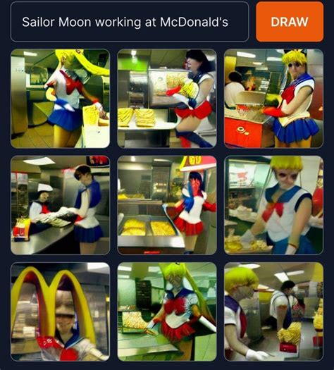 Sailor Moon Working At Mcdonalds Rweirddalle