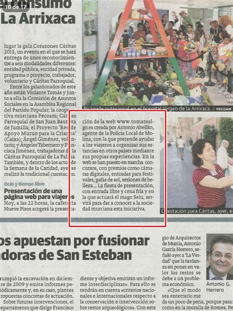 Nota de prensa en el periódico "LA OPINIÓN" de Murcia - Viajes y ...