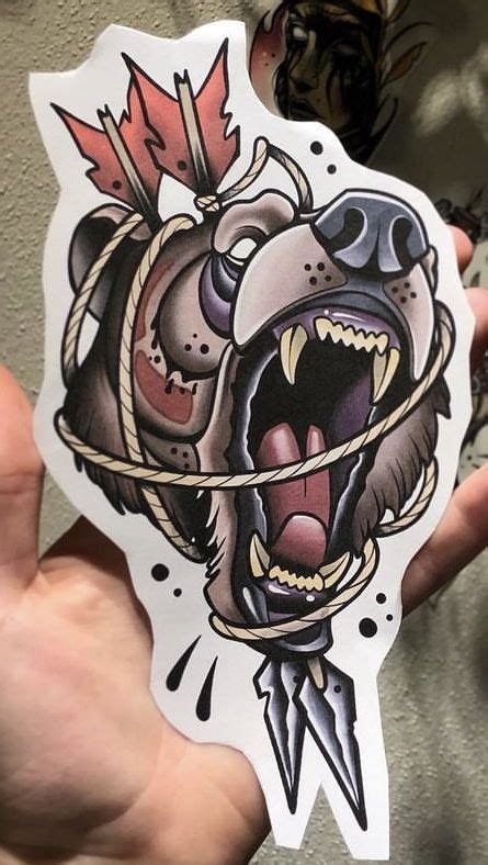 Pin En Neotraditional Best Tatuaje De Oso Tradicional Tatuajes