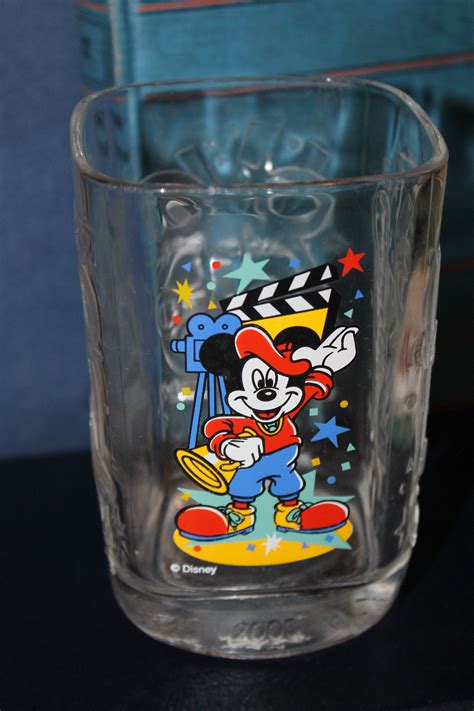 Mickey Mouse Mcdonalds Disney Glass Cup 2000 Etsy