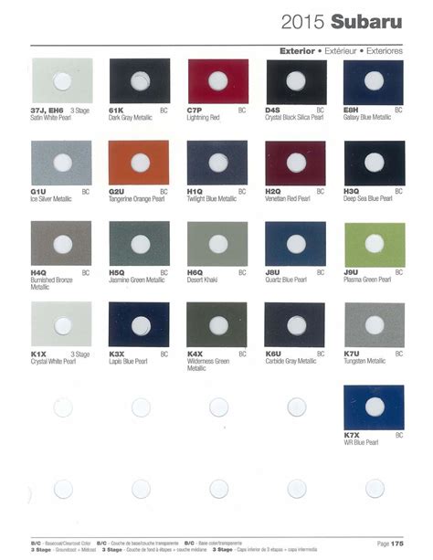 Subaru Paint Codes And Color Charts