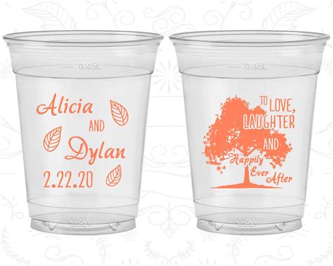Love Laughter Wedding Wedding Disposable Cups Fall Wedding Rustic