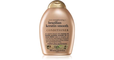 OGX Brazilian Keratin Smooth glättender Conditioner für glänzendes und