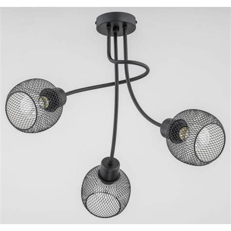 Lampa Sufitowa Nowoczesna Czarna Metalowe Klosze Druciane Koszyki I