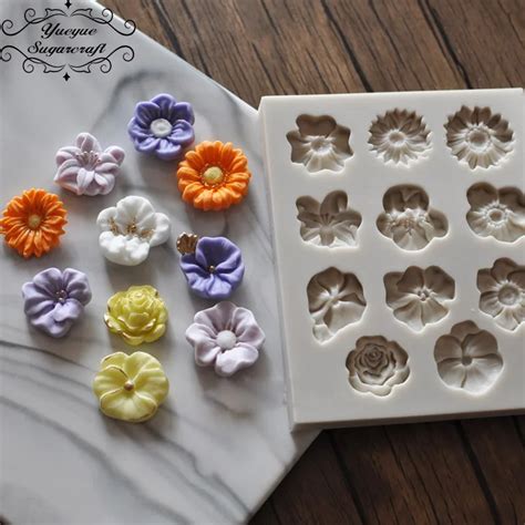 Yueyue Sugarcraft 1 Piece Flower Silicone Mold Fondant Mold Cake