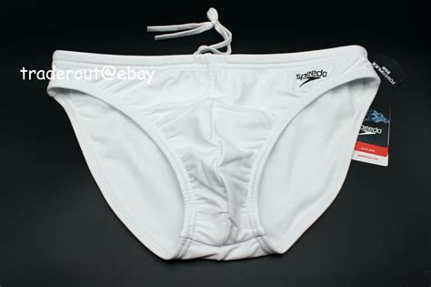 Speedo Men White Solar Swim Brief Bikini Swimwear Size 30 32 34 36 38