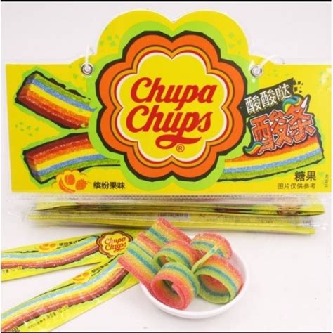 Chupa Chups Sour Belt Chewable Candy Assorted Fruit Flavors Shopee Philippines