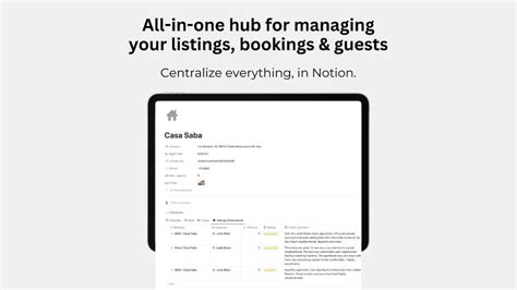 Notion Airbnb Manager Personal Template