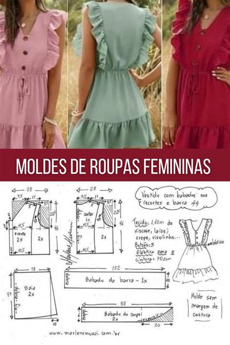 Moldes De Roupas Faceis Moda Feminina Vestido Sem Costura Moldes De Roupas Molde De