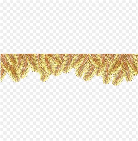 Gold Pine Branches Border Top Png Images Toppng