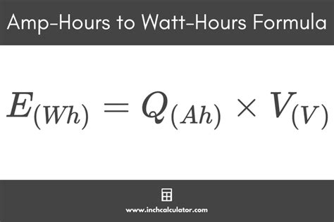 Hours Ah To Watt Hours Wh Conversion Calculator Inch Calculator