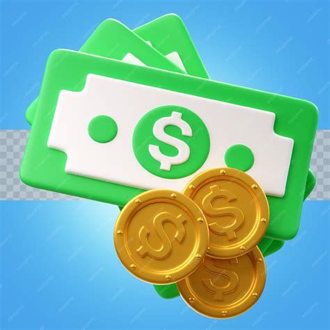 Premium PSD | 3d Illustration money and coins