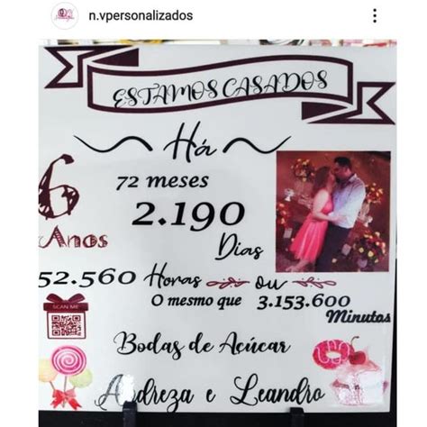 Azulejo Personalizado Bodas De Casamento 6 Anos Ou Pode Escolher O Tempo De Casados Shopee Brasil