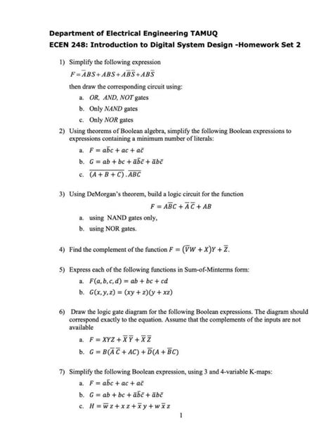 Solved Department Of Electrical Engineering TAMUQ ECEN 248 Chegg