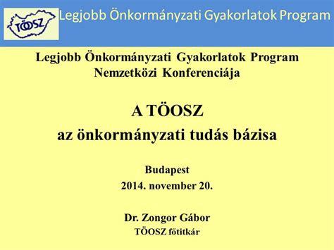 Legjobb Önkormányzati Gyakorlatok Program ppt letölteni