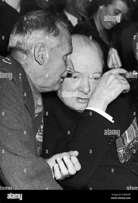 Mr Winston Churchill And Field Marshal Viscount Montgomery Seen At The