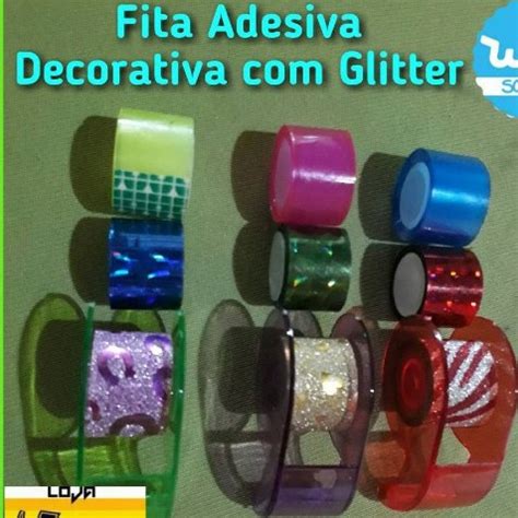 Kit Fitas Adesivas Decorativas Glitter Durex leia a descrição