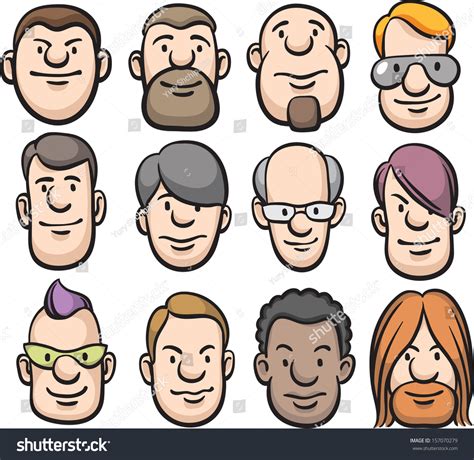 Vector Illustration Cartoon Faces Easyedit Layered Stock Vector (Royalty Free) 157070279