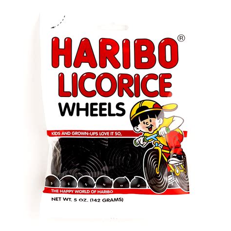 Haribo Licorice Wheels 5 Oz Each 5 Items Per Order