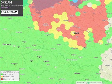 Zakłócenia sygnału GPS Ponad połowa Polski na czerwono Wprost