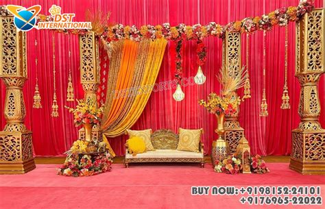 Traditional Multani Style Mehndi Night Stage Decor Ideas Dst International