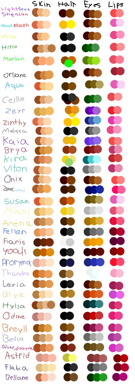 Ocs Color Palettes By Light Leckrereins On Deviantart